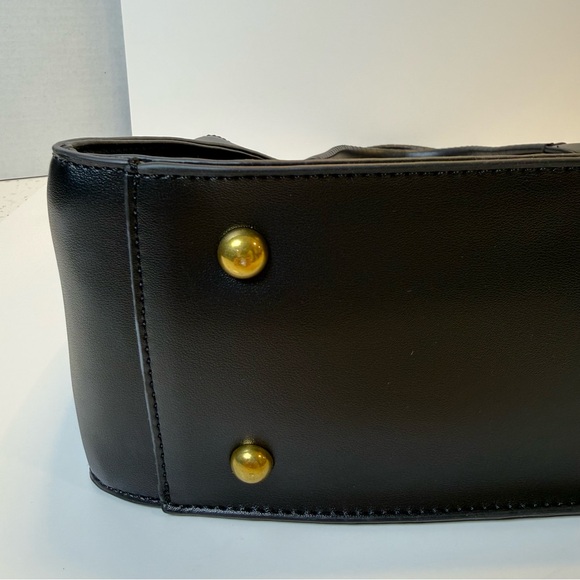 Melie Bianco Megan Minimalist Vegan Leather Tote Set NWT Black - Picture 13 of 16